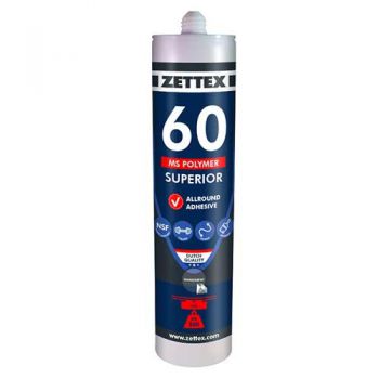 Zettex Polymer kit MS60 290 ml, wit RAL 9001, doos à 12 stuks 